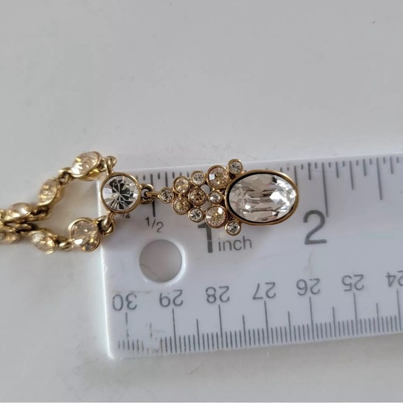 Givenchy Vintage Crystals Clear& Chocolate Necklace Dangle Drop 💎Authentic - Picture 8 of 13